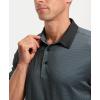 Men’s Golf Polo Shirts Dry Fit Performance Moisture Wicking Casual Print Golf Shirts for Men Breathable(Deep Grey Grid)