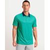 Men’s Golf Polo Shirts Dry Fit Performance Moisture Wicking Casual Print Golf Shirts for Men Breathable(Green Polka Dot)