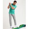 Men’s Golf Polo Shirts Dry Fit Performance Moisture Wicking Casual Print Golf Shirts for Men Breathable(Green Quadrilateral)
