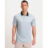 Men’s Golf Polo Shirts Dry Fit Performance Moisture Wicking Casual Print Golf Shirts for Men Breathable(Grey Rectangle)