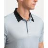 Men’s Golf Polo Shirts Dry Fit Performance Moisture Wicking Casual Print Golf Shirts for Men Breathable(Grey Rectangle)