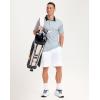 Men’s Golf Polo Shirts Dry Fit Performance Moisture Wicking Casual Print Golf Shirts for Men Breathable(Grey Rectangle)
