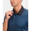 Men’s Golf Polo Shirts Dry Fit Performance Moisture Wicking Casual Print Golf Shirts for Men Breathable(Navy Grid)