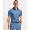 Men’s Golf Polo Shirts Dry Fit Performance Moisture Wicking Casual Print Golf Shirts for Men Breathable(Navy Quadrilateral)