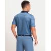 Men’s Golf Polo Shirts Dry Fit Performance Moisture Wicking Casual Print Golf Shirts for Men Breathable(Navy Quadrilateral)
