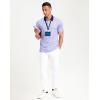 Men’s Golf Polo Shirts Dry Fit Performance Moisture Wicking Casual Print Golf Shirts for Men Breathable(Purple Geometry)