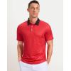 Men’s Golf Polo Shirts Dry Fit Performance Moisture Wicking Casual Print Golf Shirts for Men Breathable(Red Polka Dot)