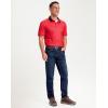 Men’s Golf Polo Shirts Dry Fit Performance Moisture Wicking Casual Print Golf Shirts for Men Breathable(Red Polka Dot)