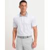 Men’s Golf Polo Shirts Dry Fit Performance Moisture Wicking Casual Print Golf Shirts for Men Breathable(White Rhombus)