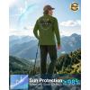 Men’s Sun Protection Shirts UPF 50+ Rash Guard for Men Swim Long Sleeve Hiking Fishing Athletic Workout Shirt(Army Green Compass)