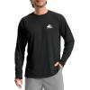 Men’s Sun Protection Shirts UPF 50+ Rash Guard for Men Swim Long Sleeve Hiking Fishing Athletic Workout Shirt(Black White Mountain)