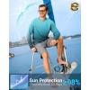 Men’s Sun Protection Shirts UPF 50+ Rash Guard for Men Swim Long Sleeve Hiking Fishing Athletic Workout Shirt(Green Coconut Tree)