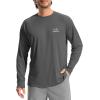 Men’s Sun Protection Shirts UPF 50+ Rash Guard for Men Swim Long Sleeve Hiking Fishing Athletic Workout Shirt(Grey Fisherman)