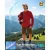 Men’s Sun Protection Shirts UPF 50+ Rash Guard for Men Swim Long Sleeve Hiking Fishing Athletic Workout Shirt(Red Black Tent)
