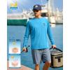 Men’s Sun Protection Shirts UPF 50+ Rash Guard for Men Swim Long Sleeve Hiking Fishing Athletic Workout Shirt(Sky Blue Tree)