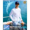 Men’s Sun Protection Shirts UPF 50+ Rash Guard for Men Swim Long Sleeve Hiking Fishing Athletic Workout Shirt(White Coconut Tree)