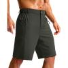 G Gradual Men’s Casual Shorts 9″ Lightweight Hiking Golf Zipper Pockets Stretch Quick-Dry Breathable Shorts for Travel Work Summer Dark Olive