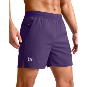 G Gradual Men’s Athletic Running Shorts 7″/5″/9″ Zipper Pocket Lightweight Workout Gym Quick Dry Shorts Golf Tennis Hiking(Deep Purple)
