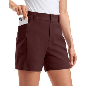 G Gradual Women’s 5″ Golf Hiking Shorts with Deep Pockets Stretchy Outdoor Womens Shorts Dressy Casual Walking Travel(Wine)