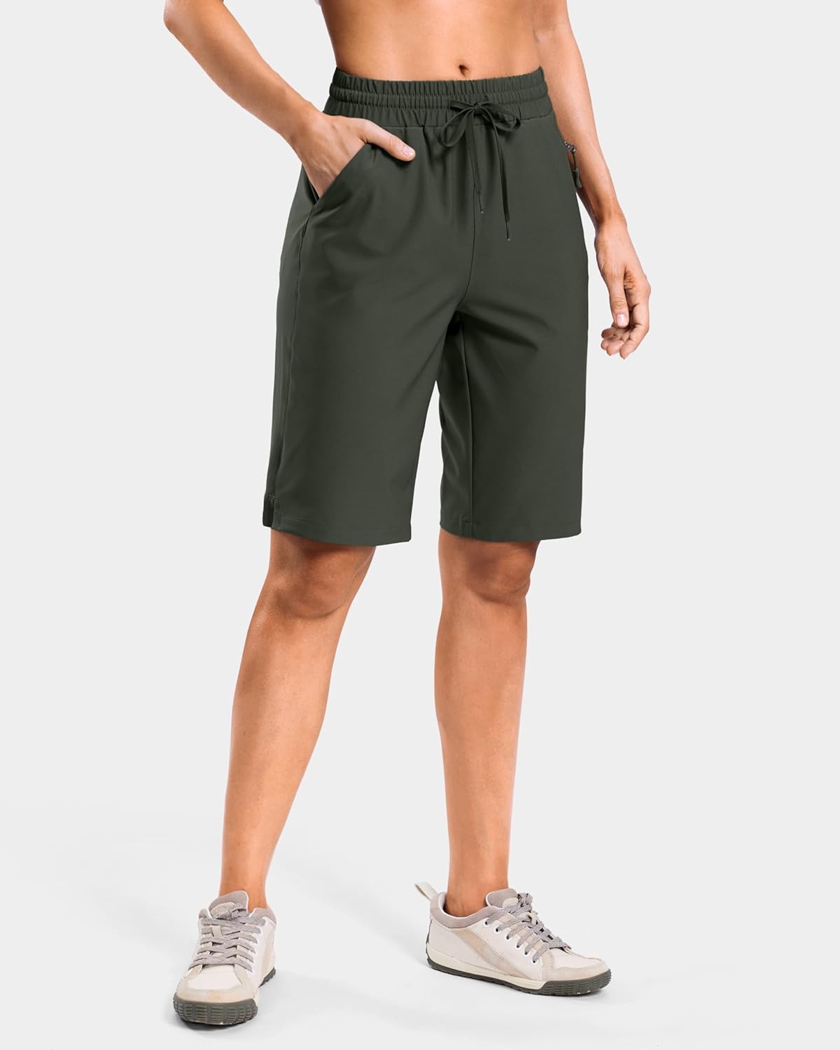 imageG Gradual 7 9 11 Womens Hiking Shorts 4 Pockets Lightweight Quick Dry Cargo Shorts Water Resistant Golf Summer WalkingDark Olive