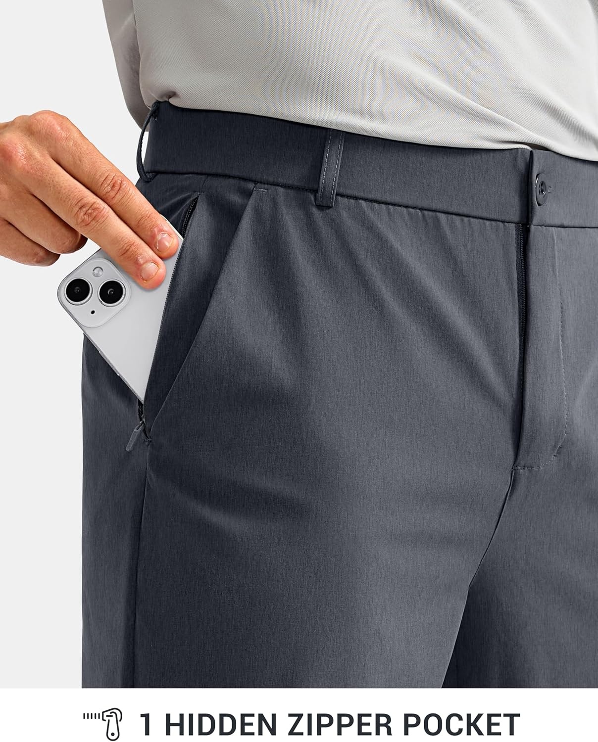 imageG Gradual Mens Golf Pants with 5 Pockets 303234 Lightweight Quick Dry Stretch Work Dress Pants Casual Slacks for MenOil GreyW35 L30