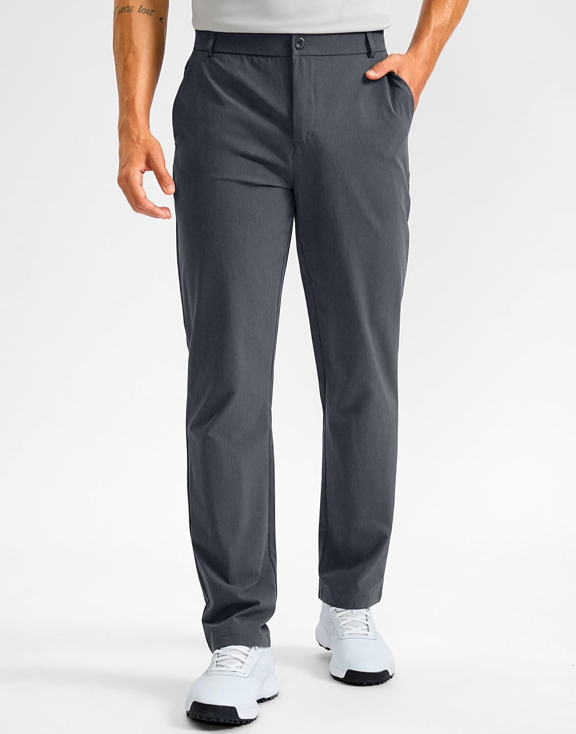imageG Gradual Mens Golf Pants with 5 Pockets 303234 Lightweight Quick Dry Stretch Work Dress Pants Casual Slacks for MenOil GreyW35 L30
