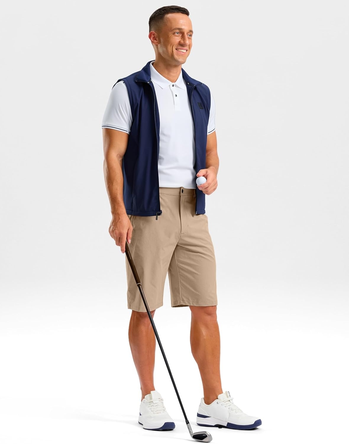 imageG Gradual Mens Shorts 11 Lightweight Casual Shorts for Men with 3 Pockets Summer Quick Dry Breathable Golf ShortsHeather KhakiXL