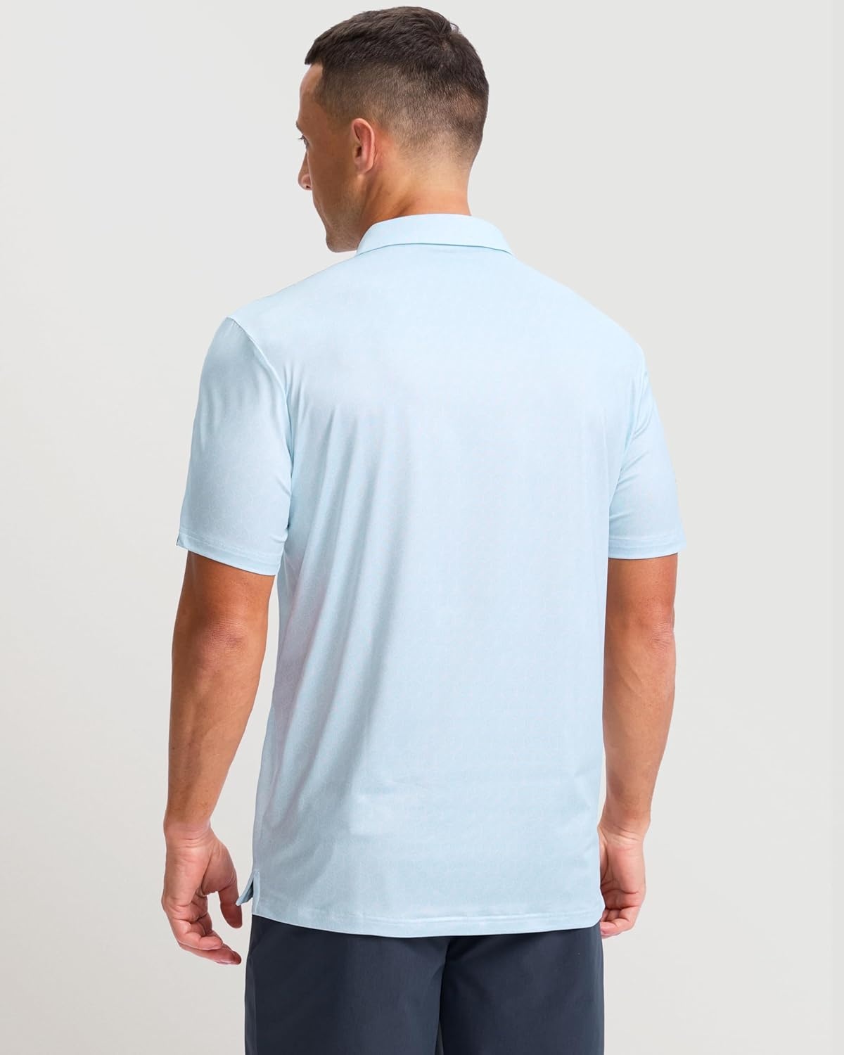 imageMens Golf Shirts Dry Fit Performance Moisture Wicking Breathable Casual Micro Print Short Sleeve PoloBlue Hexagon