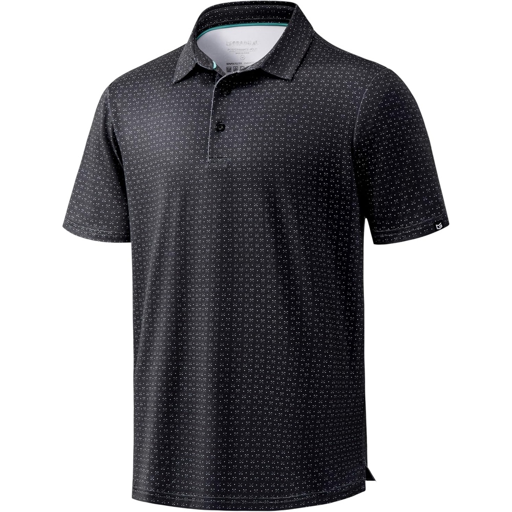 imageMens Golf Shirts Dry Fit Performance Moisture Wicking Breathable Casual Micro Print Short Sleeve PoloGolf Clubs 2