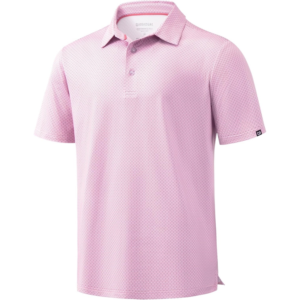 imageMens Golf Shirts Dry Fit Performance Moisture Wicking Breathable Casual Micro Print Short Sleeve PoloMini Dumbbell 2