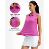 G Gradual Women’s Golf Shirt Racerback Tank Zip Up Athletic Sleeveless Top Tennis Pickleball Cooling Polo Shirts Lightweight, Heather Rose, Large