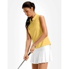 G Gradual Women’s Golf Shirt Racerback Tank Zip Up Athletic Sleeveless Top Tennis Pickleball Cooling Polo Shirts Lightweight, Heather Yellow, Small