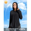 G Gradual Women’s Sun Protection Jackets Lightweight Zip Up Hoodies 4 Pockets UPF 50+ Sun Shirt Hiking Beach Athletic Workout(Black)