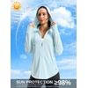 G Gradual Women’s Sun Protection Jackets Lightweight Zip Up Hoodies 4 Pockets UPF 50+ Sun Shirt Hiking Beach Athletic Workout(Light Blue)