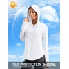 G Gradual Women’s Sun Protection Jackets Lightweight Zip Up Hoodies 4 Pockets UPF 50+ Sun Shirt Hiking Beach Athletic Workout(White)