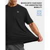 Men’s Athletic Running Shirts Dry Fit Moisture Wicking Workout Gym T-Shirts Short Sleeve Cooling Tee Tops for Men(A-black)
