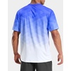 Men’s Athletic Running Shirts Dry Fit Moisture Wicking Workout Gym T-Shirts Short Sleeve Cooling Tee Tops for Men(A-blue/White Gradient)