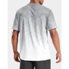 Men’s Athletic Running Shirts Dry Fit Moisture Wicking Workout Gym T-Shirts Short Sleeve Cooling Tee Tops for Men(A-grey/White Gradient)