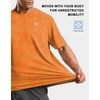 Men’s Athletic Running Shirts Dry Fit Moisture Wicking Workout Gym T-Shirts Short Sleeve Cooling Tee Tops for Men(Orange Linear)