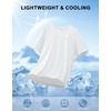 Men’s Athletic Running Shirts Dry Fit Moisture Wicking Workout Gym T-Shirts Short Sleeve Cooling Tee Tops for Men(White)