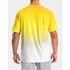 Men’s Athletic Running Shirts Dry Fit Moisture Wicking Workout Gym T-Shirts Short Sleeve Cooling Tee Tops for Men(Yellow/White Gradient)