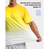 Men’s Athletic Running Shirts Dry Fit Moisture Wicking Workout Gym T-Shirts Short Sleeve Cooling Tee Tops for Men(Yellow/White Gradient)