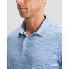 Men’s Golf Shirts Dry Fit Performance Moisture Wicking Breathable Casual Micro Print Short Sleeve Polo(Blue Flower)