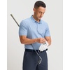 Men’s Golf Shirts Dry Fit Performance Moisture Wicking Breathable Casual Micro Print Short Sleeve Polo(Blue Flower)