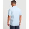 Men’s Golf Shirts Dry Fit Performance Moisture Wicking Breathable Casual Micro Print Short Sleeve Polo(Blue Hexagon)