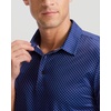 Men’s Golf Shirts Dry Fit Performance Moisture Wicking Breathable Casual Micro Print Short Sleeve Polo(Navy Rocket)