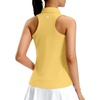 G Gradual Women’s Golf Shirt Racerback Tank Zip Up Athletic Sleeveless Top Tennis Pickleball Cooling Polo Shirts Lightweight, Heather Yellow, Small
