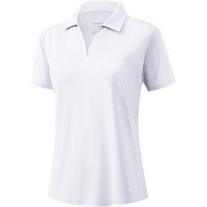 G Gradual Polo Shirts for Women Short Sleeve Golf Shirts V Neck Collared Top Cooling Lightweight UPF 50+ Tennis Work Dry Fit(A-white)