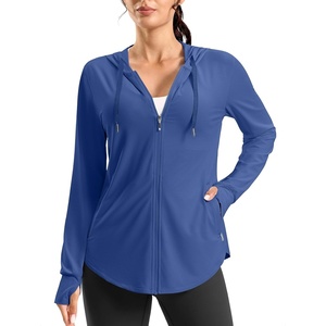 G Gradual Women’s Sun Protection Jackets Lightweight Zip Up Hoodies 4 Pockets UPF 50+ Sun Shirt Hiking Beach Athletic Workout(Dark Blue)