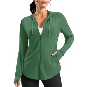 G Gradual Women’s Sun Protection Jackets Lightweight Zip Up Hoodies 4 Pockets UPF 50+ Sun Shirt Hiking Beach Athletic Workout(Green)